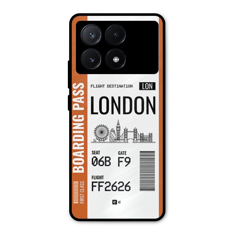 London Boarding Pass Metal Back Case for Poco X6 Pro