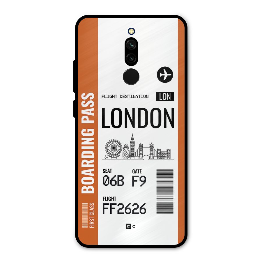 London Boarding Pass Metal Back Case for Redmi 8