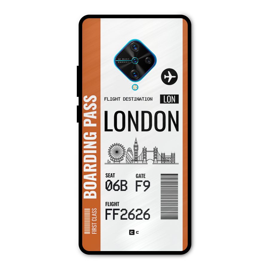 London Boarding Pass Metal Back Case for Vivo S1 Pro