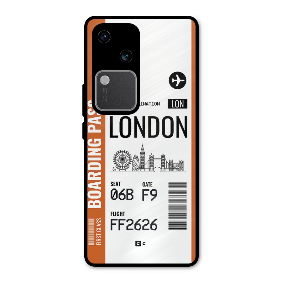 London Boarding Pass Metal Back Case for Vivo V30 Pro