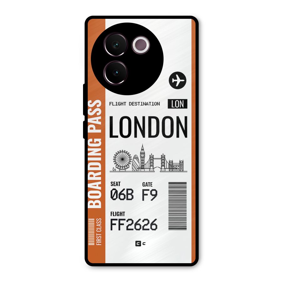 London Boarding Pass Metal Back Case for Vivo V30e