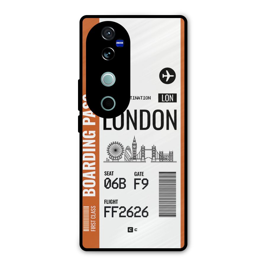London Boarding Pass Metal Back Case for Vivo V40