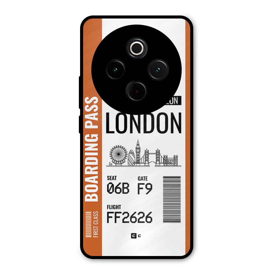London Boarding Pass Metal Back Case for iQOO Z10