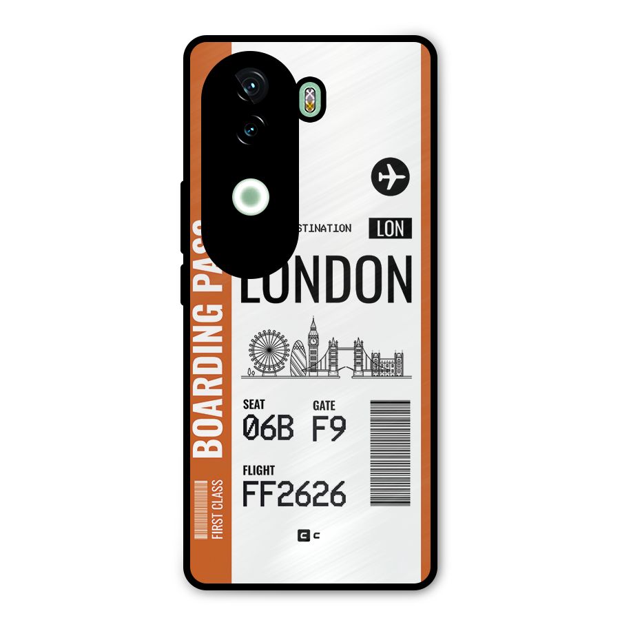 London Boarding Pass Metal Back Case for iQOO Z9s