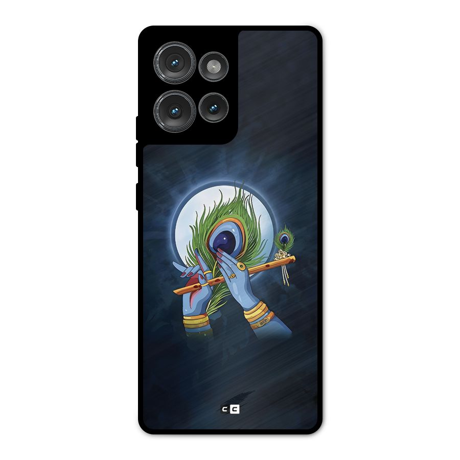 Lord Krishna Flute Metal Back Case for Motorola Edge 50