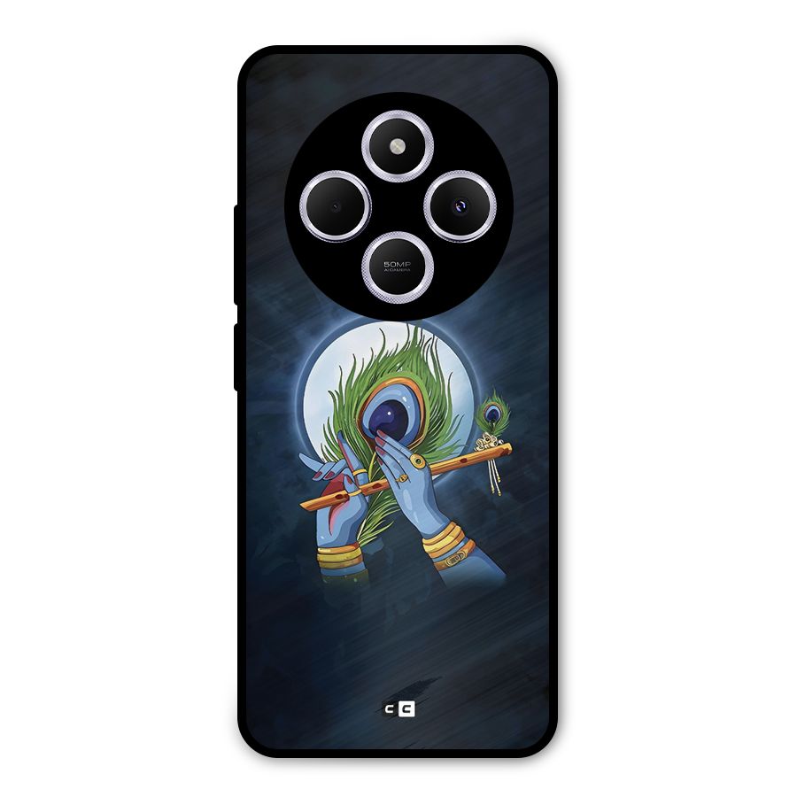 Lord Krishna Flute Metal Back Case for Poco M7