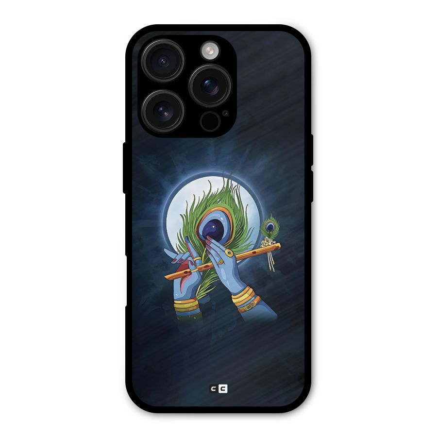 Lord Krishna Flute Metal Back Case for iPhone 16 Pro