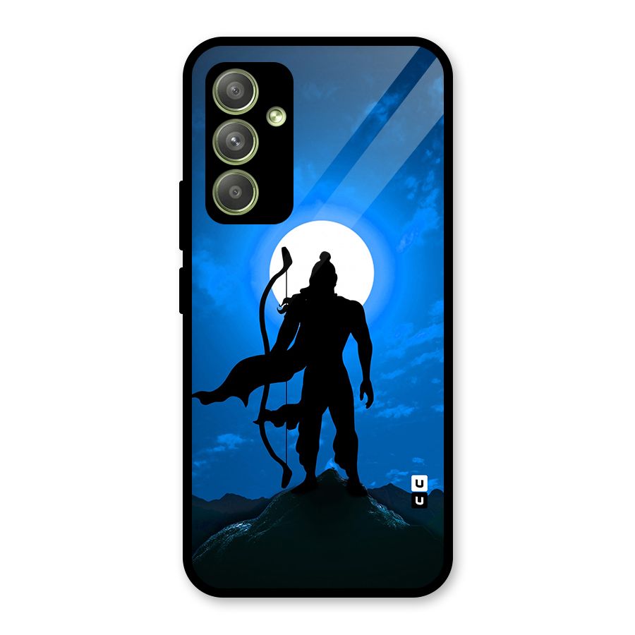 Lord Ram Illustration Glass Back Case for Galaxy A54