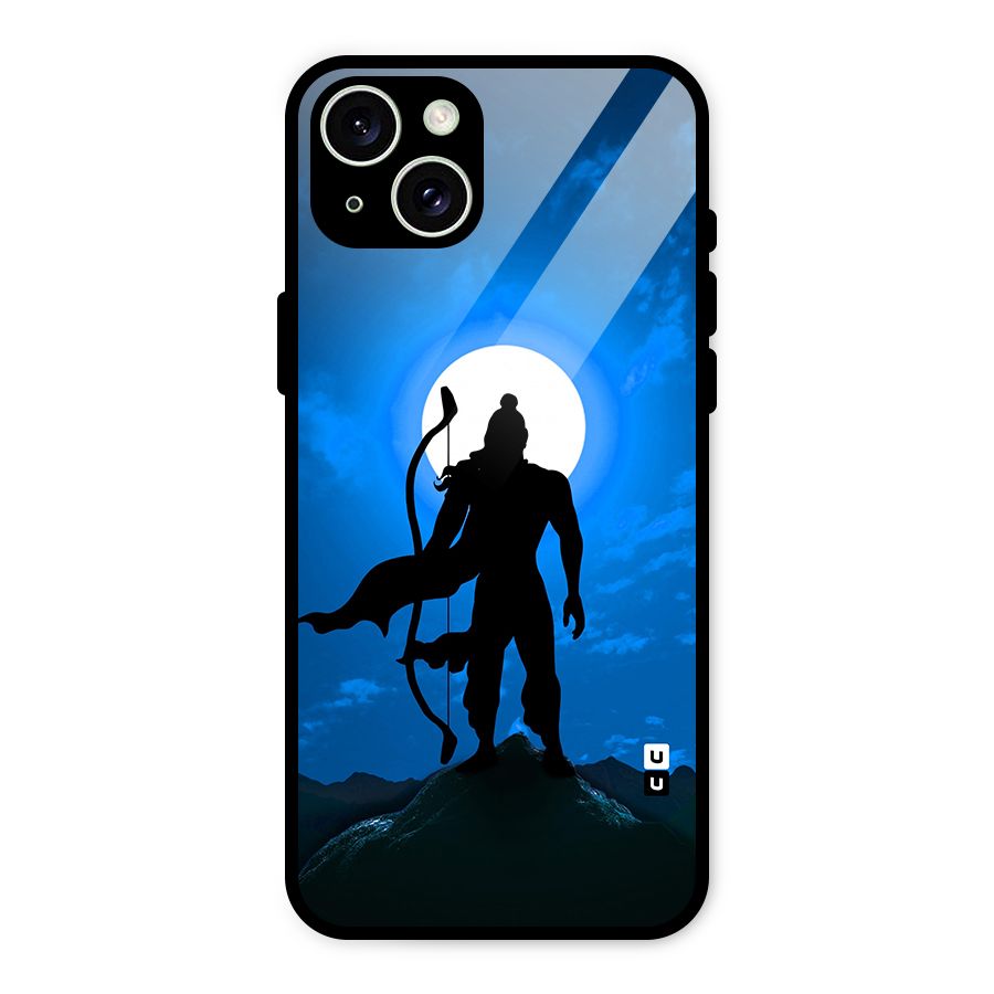 Lord Ram Illustration Glass Back Case for iPhone 15 Plus
