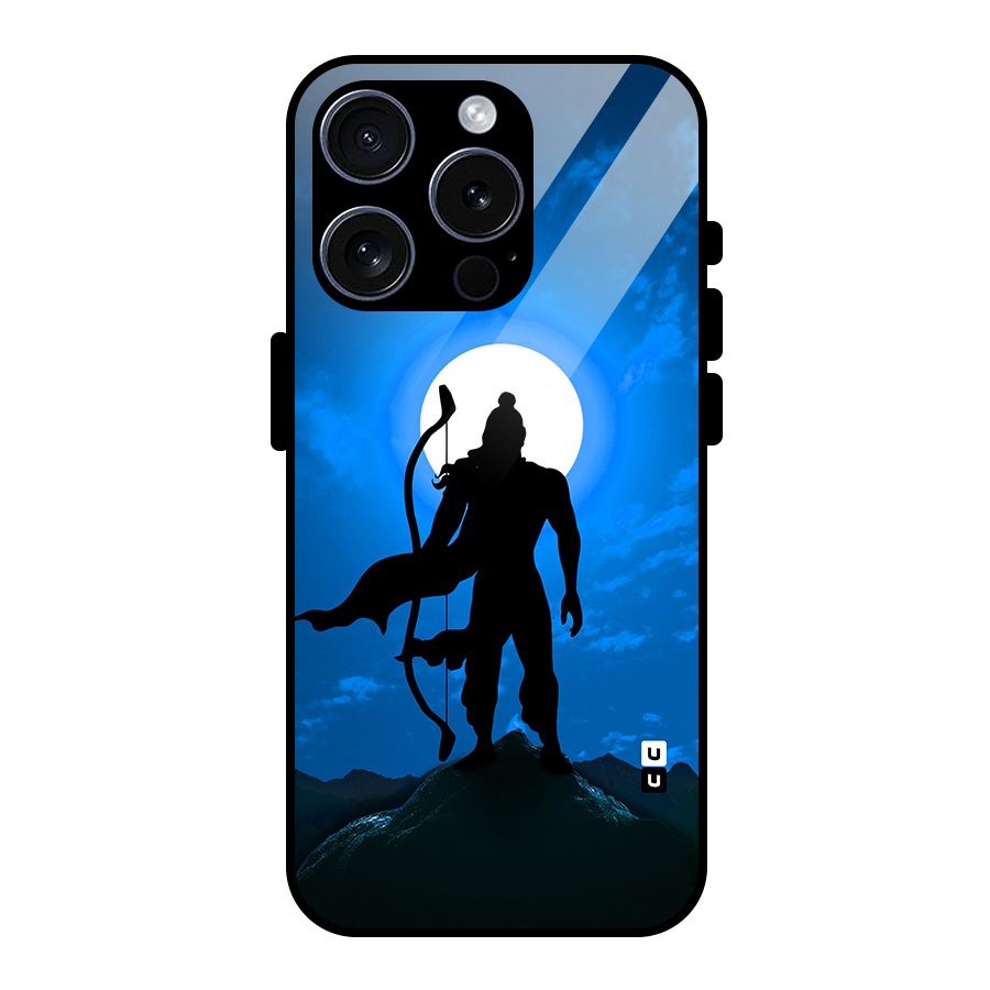 Lord Ram Illustration Glass Back Case for iPhone 15 Pro