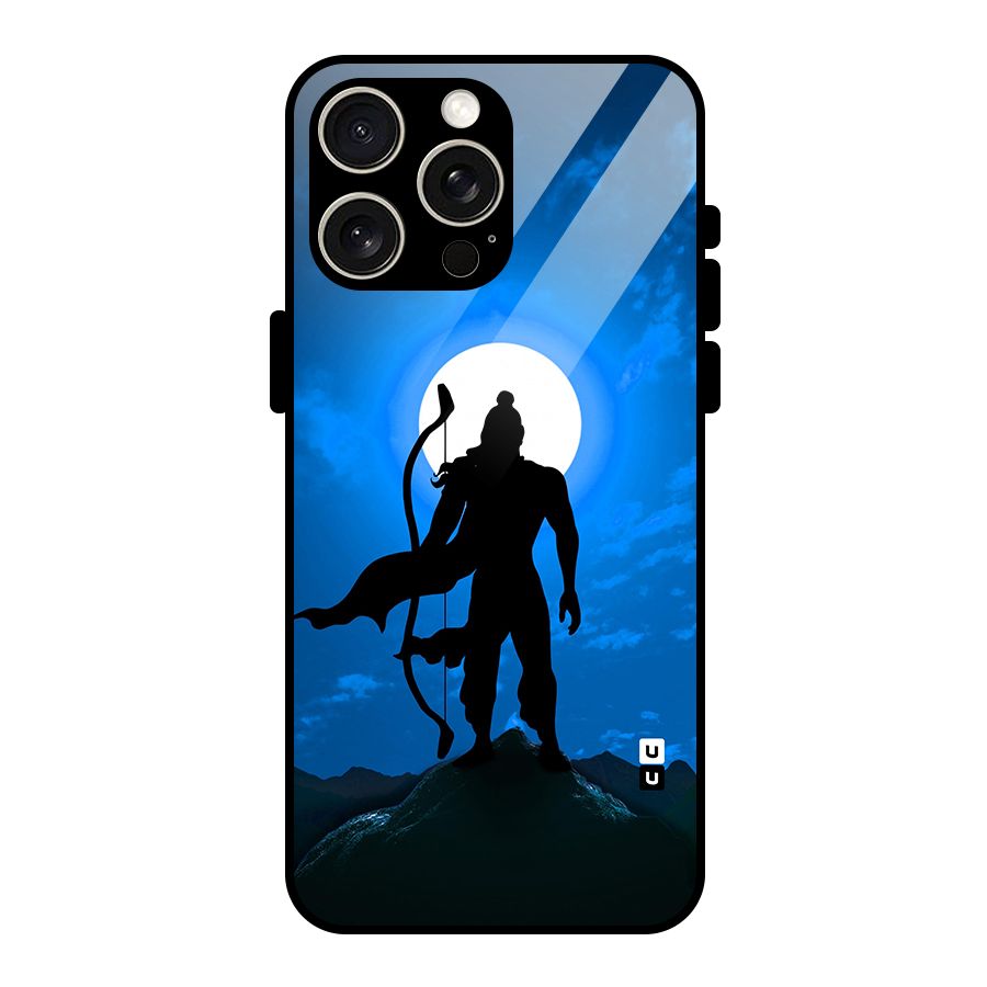Lord Ram Illustration Glass Back Case for iPhone 15 Pro Max