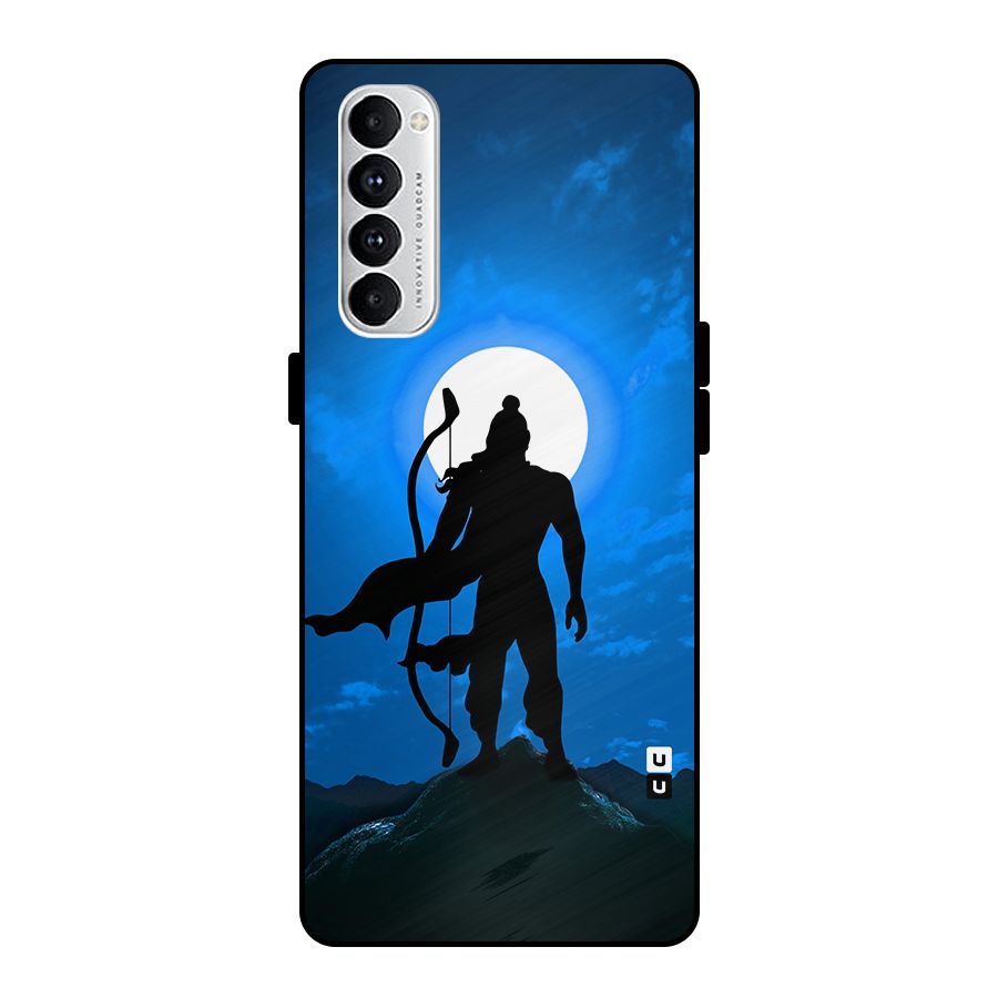 Lord Ram Illustration Metal Back Case for Oppo Reno4 Pro