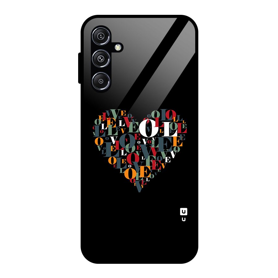 Love Abstract Heart Art Glass Back Case for Galaxy M34 5G
