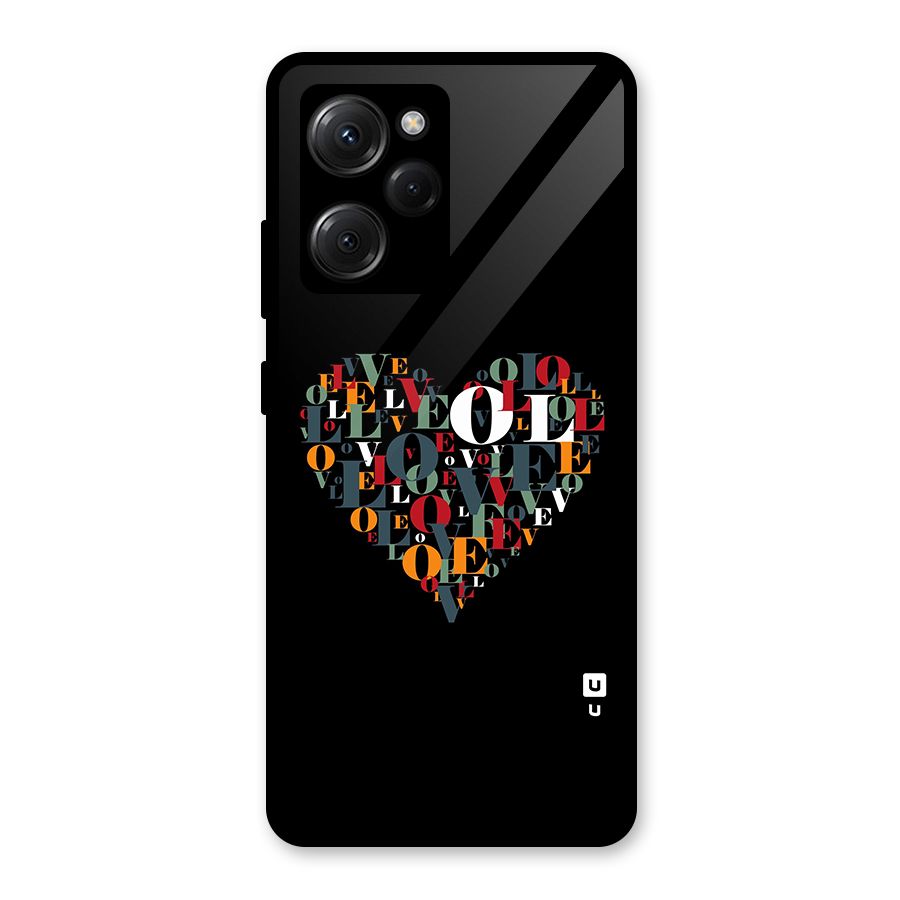Love Abstract Heart Art Glass Back Case for Poco X5 Pro