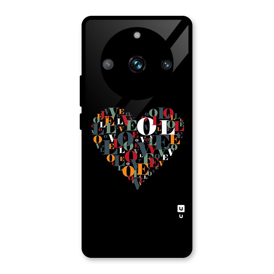 Love Abstract Heart Art Glass Back Case for Realme Narzo 60 Pro
