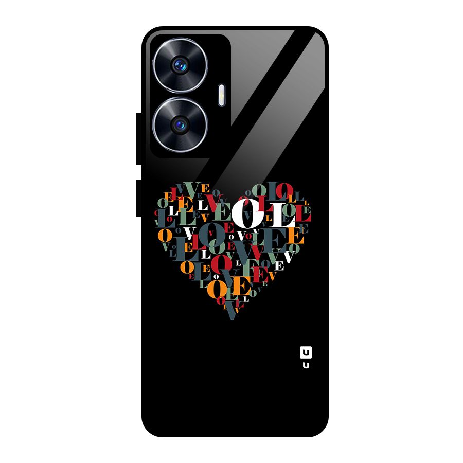 Love Abstract Heart Art Glass Back Case for Realme Narzo N55