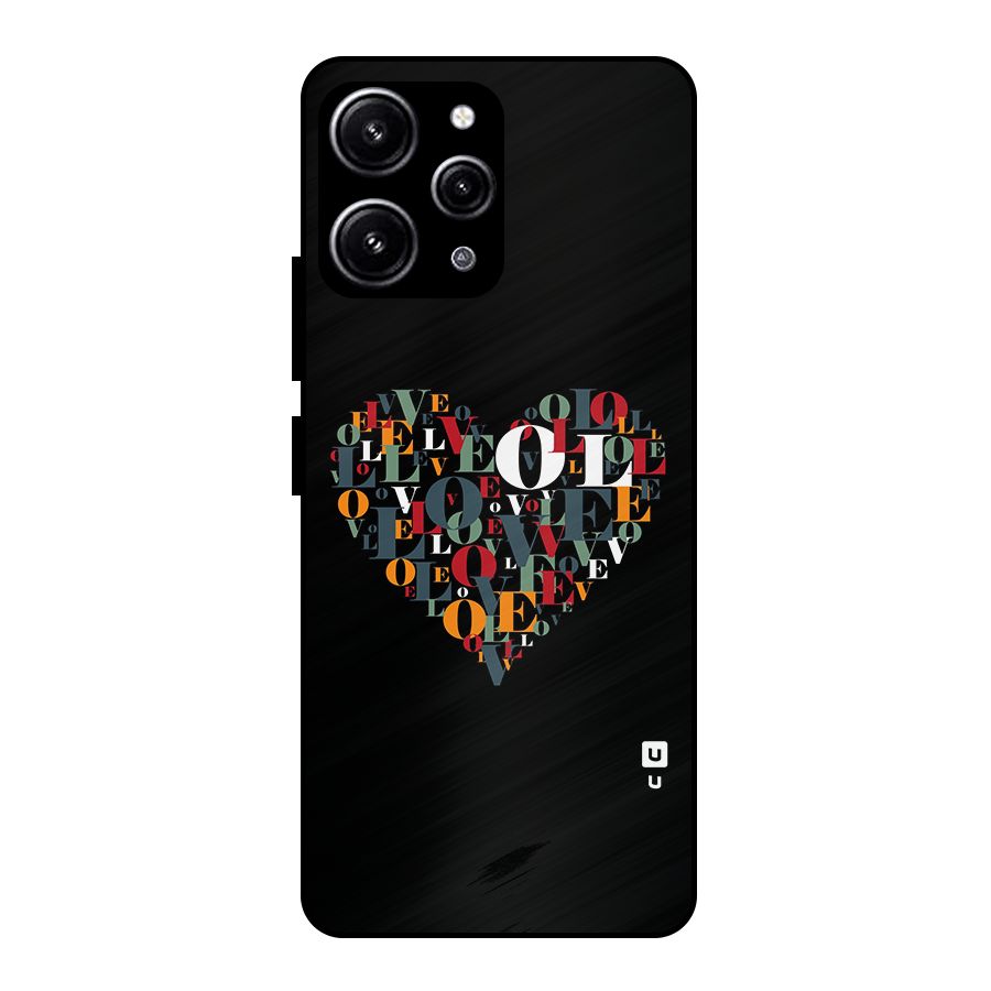 Love Abstract Heart Art Glass Back Case for Redmi 12 4G