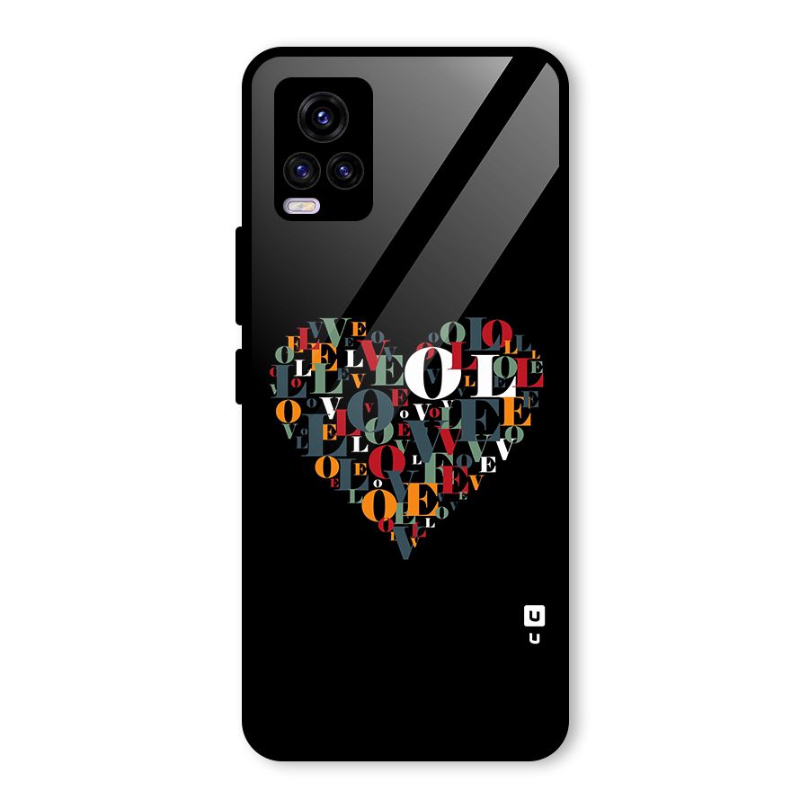 Love Abstract Heart Art Glass Back Case for Vivo V20 2021