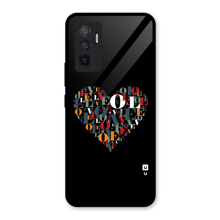 Love Abstract Heart Art Glass Back Case for Vivo V23e