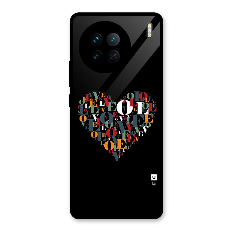 Love Abstract Heart Art Glass Back Case for Vivo X90