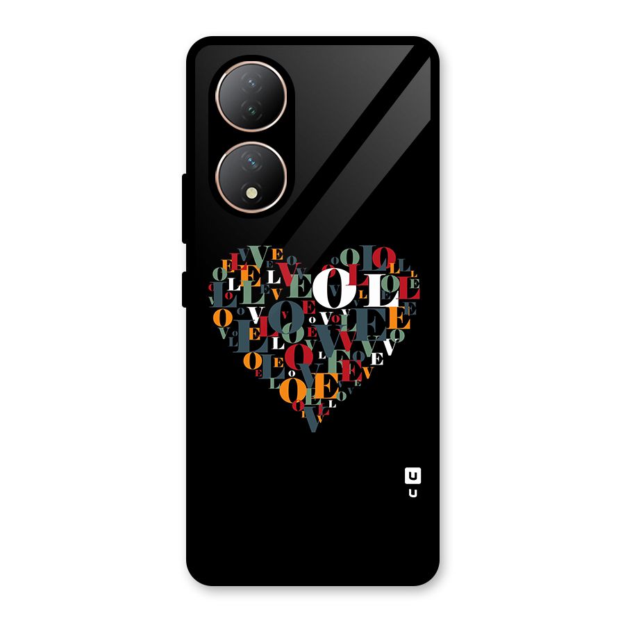 Love Abstract Heart Art Glass Back Case for Vivo Y100A