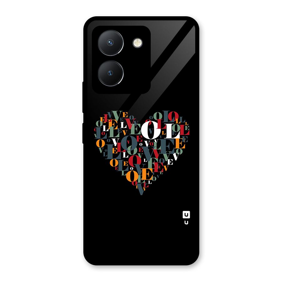Love Abstract Heart Art Glass Back Case for Vivo Y36