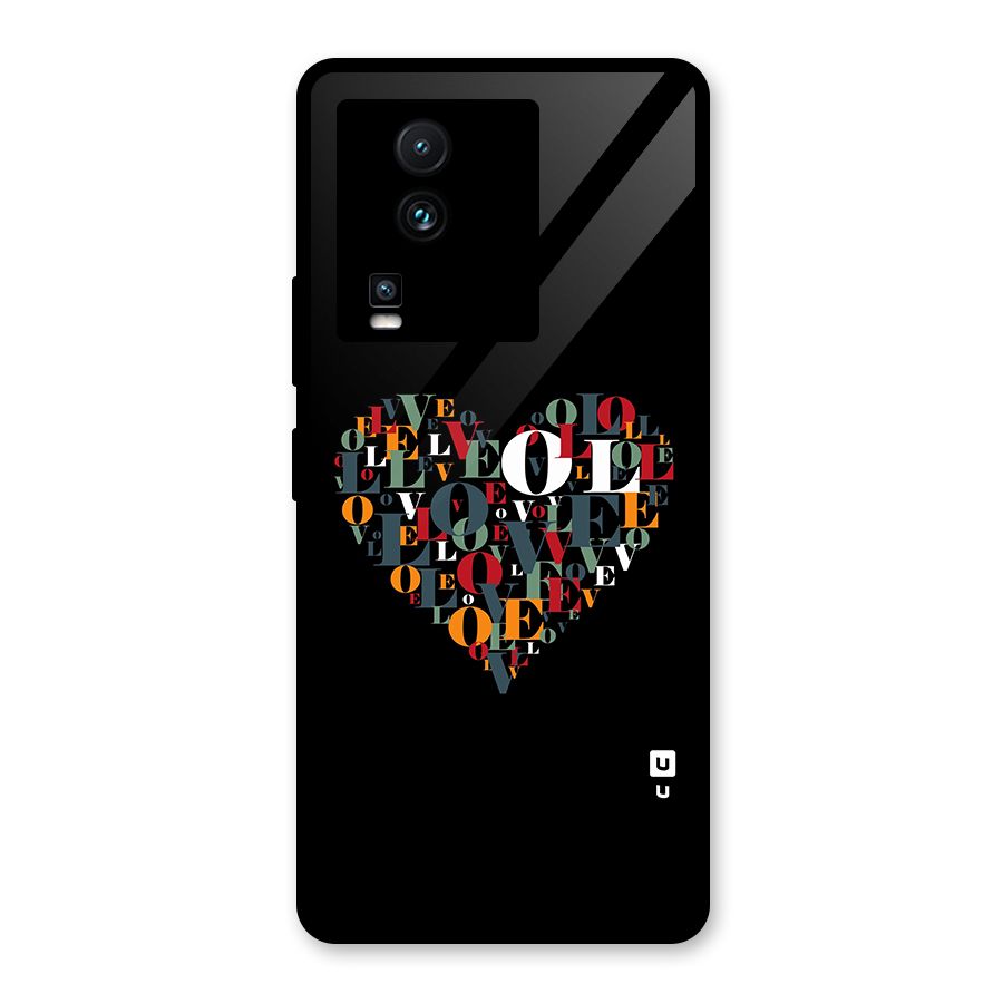 Love Abstract Heart Art Glass Back Case for Vivo iQOO Neo 7