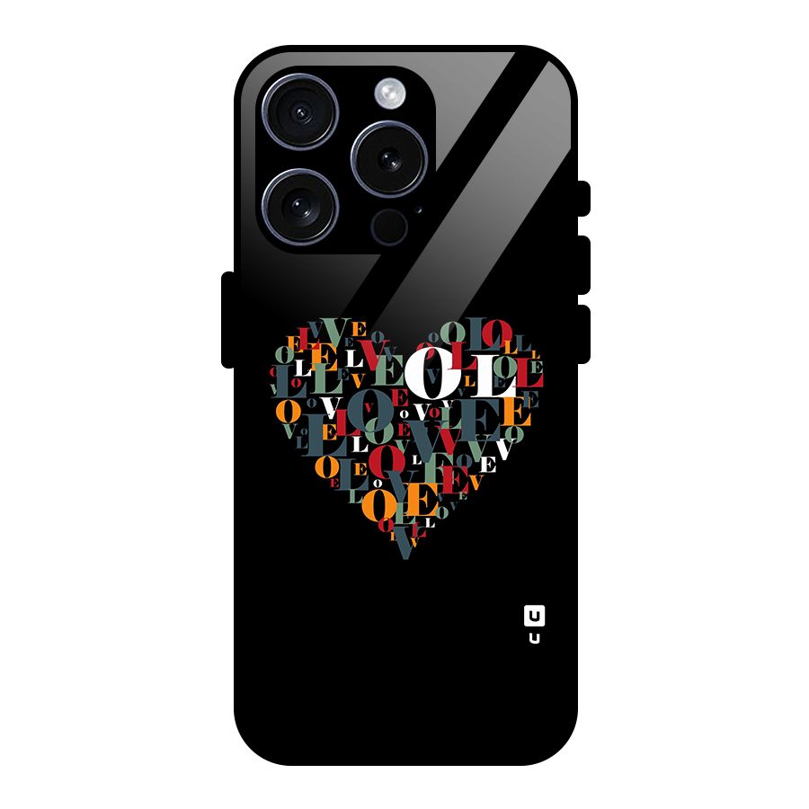 Love Abstract Heart Art Glass Back Case for iPhone 15 Pro