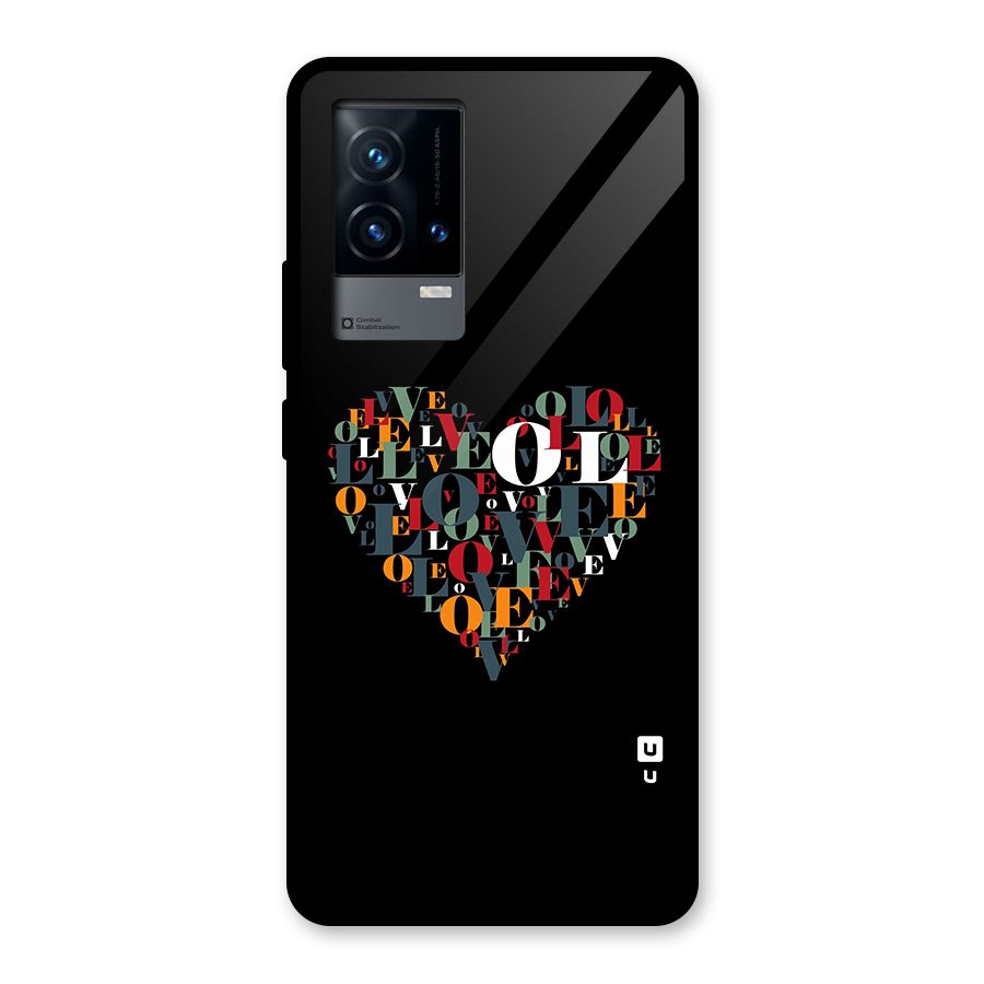 Love Abstract Heart Art Glass Back Case for iQOO 9 5G