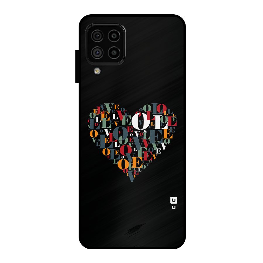 Love Abstract Heart Art Metal Back Case for Galaxy A22 4G