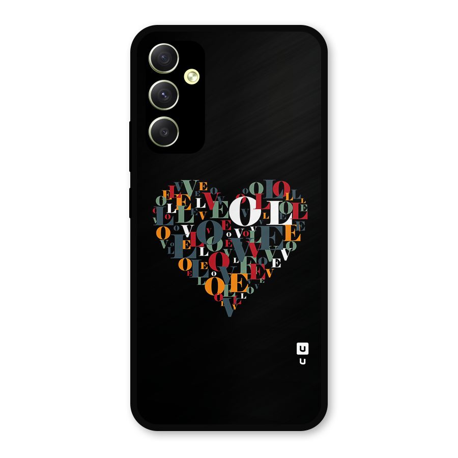 Love Abstract Heart Art Metal Back Case for Galaxy A34