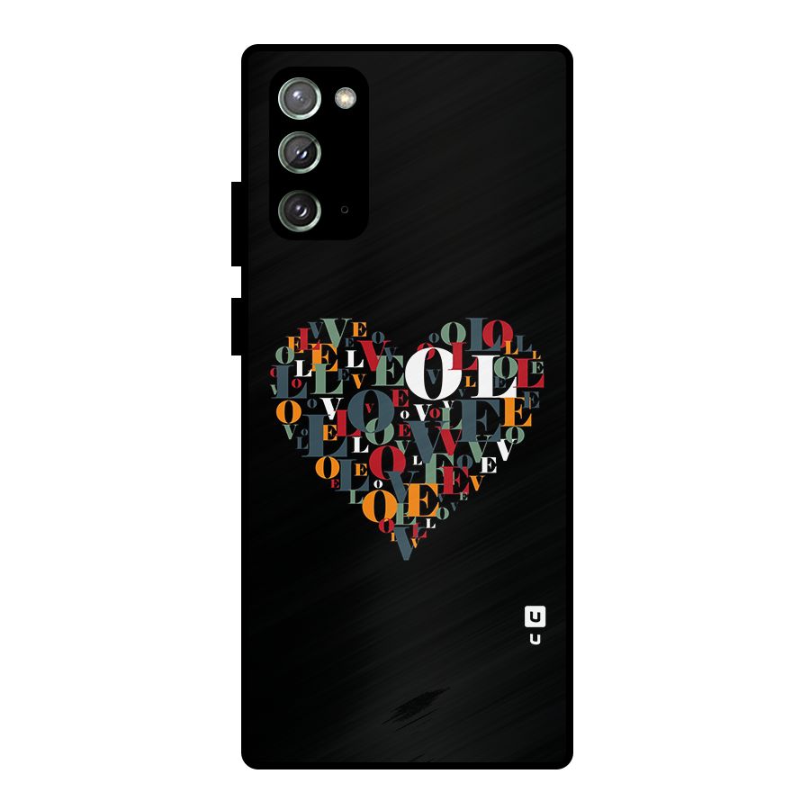 Love Abstract Heart Art Metal Back Case for Galaxy Note 20