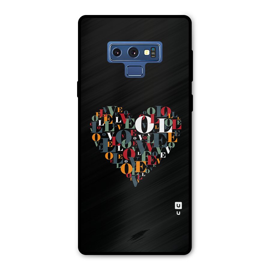Love Abstract Heart Art Metal Back Case for Galaxy Note 9