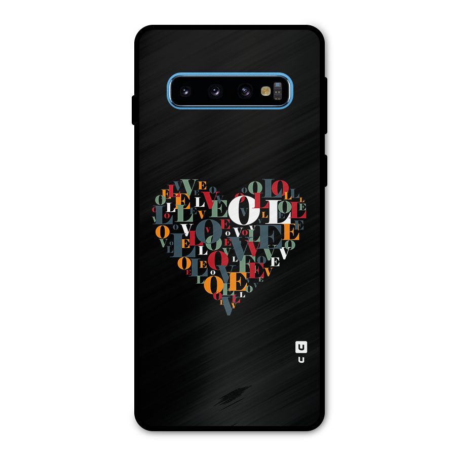 Love Abstract Heart Art Metal Back Case for Galaxy S10
