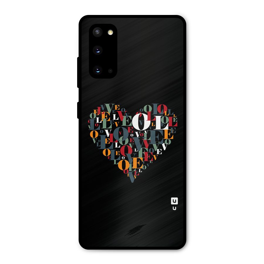 Love Abstract Heart Art Metal Back Case for Galaxy S20
