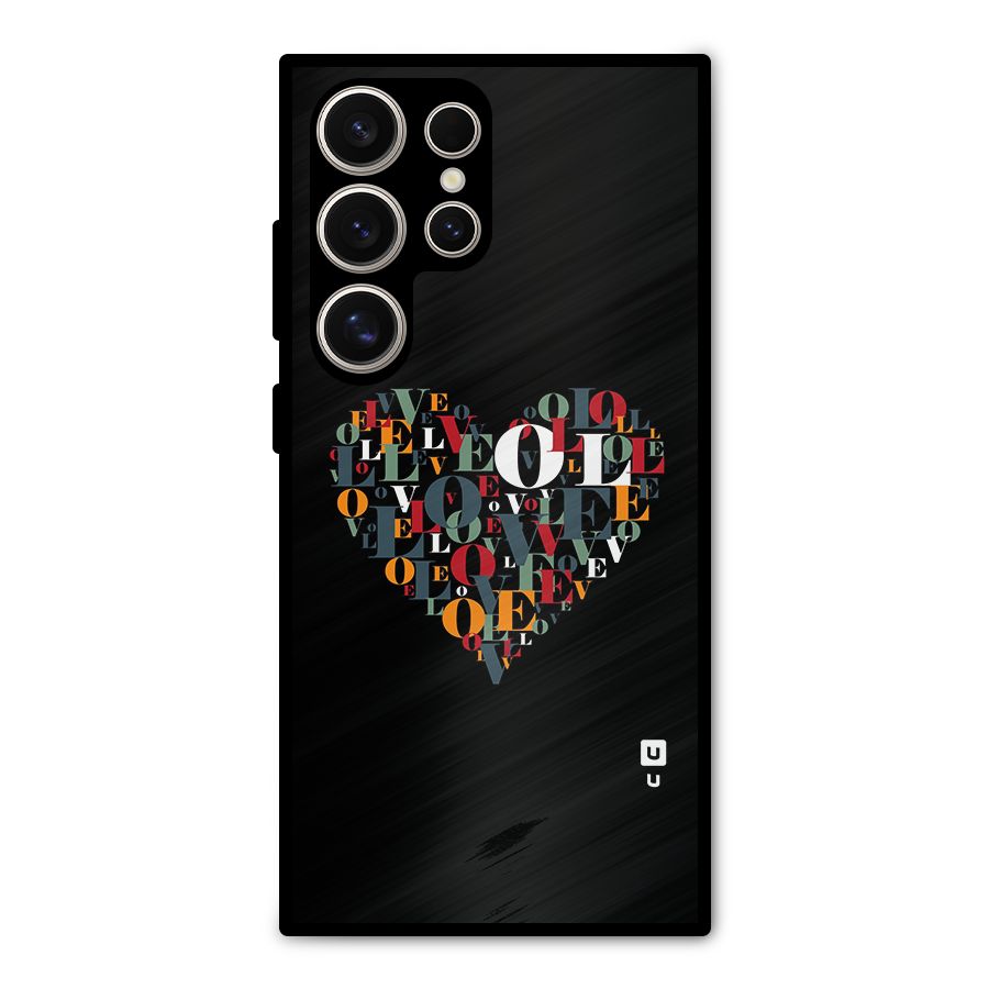 Love Abstract Heart Art Metal Back Case for Galaxy S24 Ultra