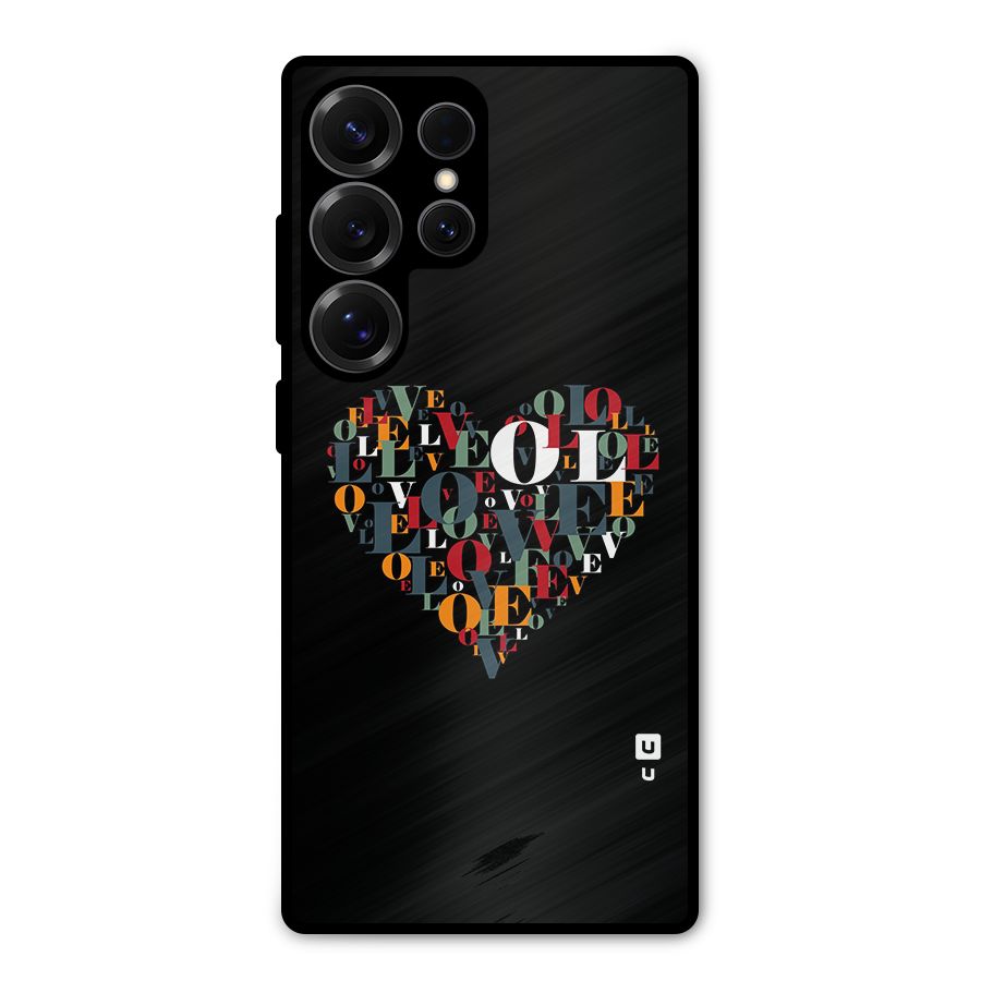 Love Abstract Heart Art Metal Back Case for Galaxy S25 Ultra
