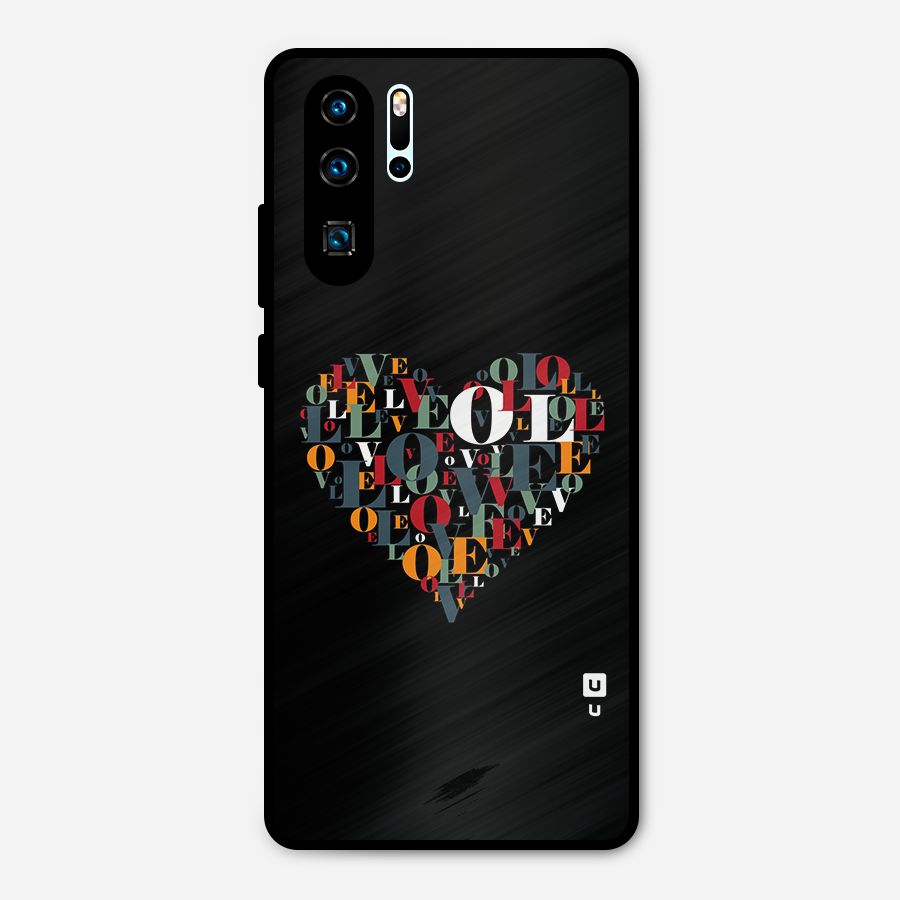 Love Abstract Heart Art Metal Back Case for Huawei P30 Pro