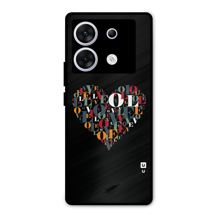 Love Abstract Heart Art Metal Back Case for Infinix Zero 30 5G