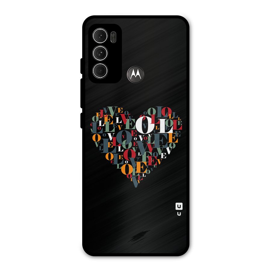 Love Abstract Heart Art Metal Back Case for Moto G60