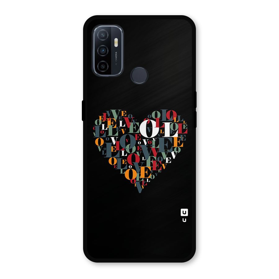 Love Abstract Heart Art Metal Back Case for Oppo A53