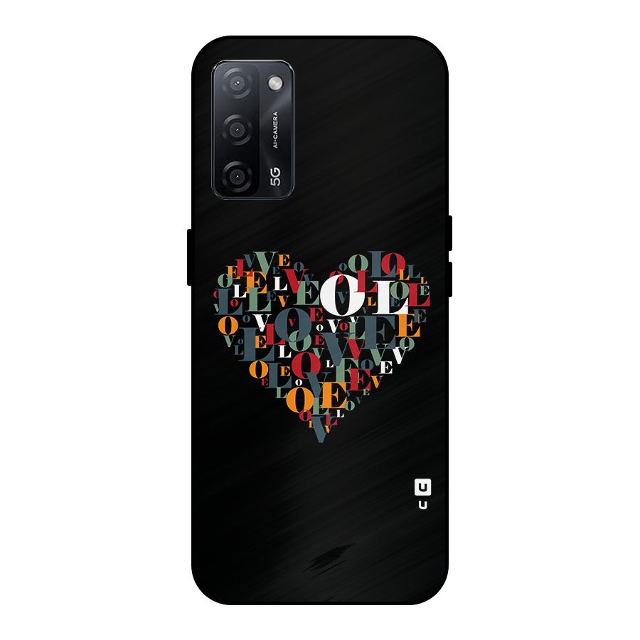 Love Abstract Heart Art Metal Back Case for Oppo A53s 5G