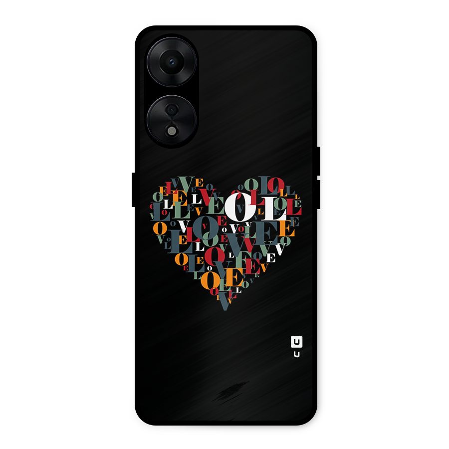 Love Abstract Heart Art Metal Back Case for Oppo A78 5G