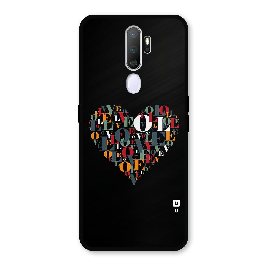 Love Abstract Heart Art Metal Back Case for Oppo A9 (2020)