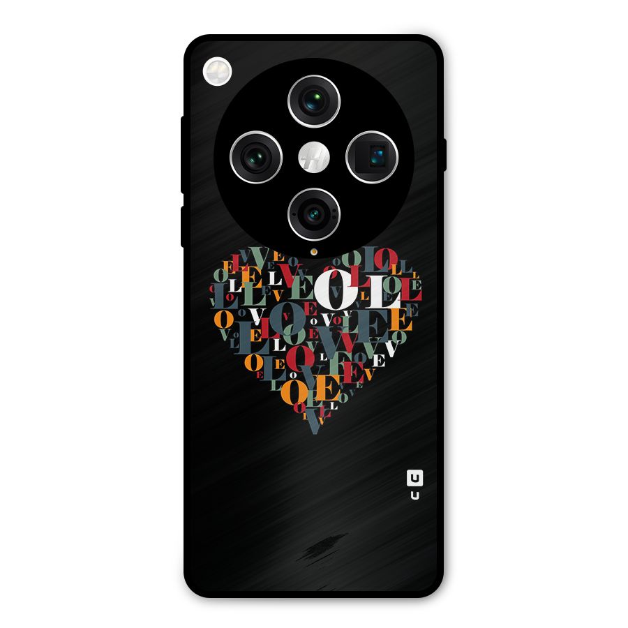 Love Abstract Heart Art Metal Back Case for Oppo Find X8 Pro