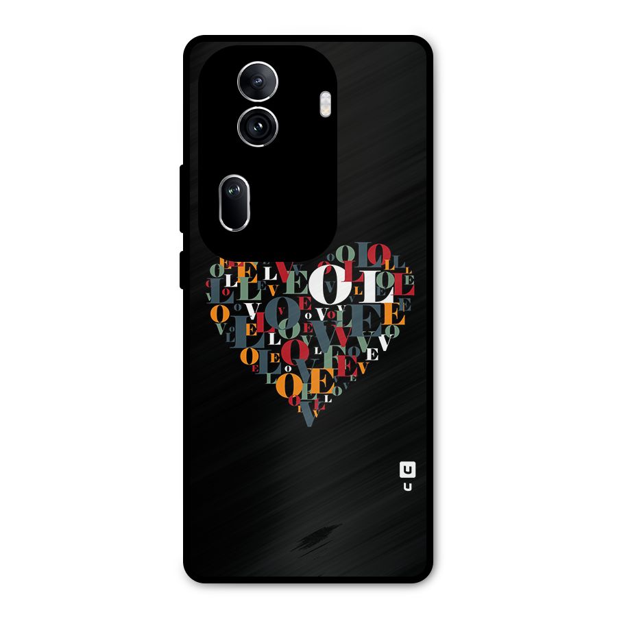 Love Abstract Heart Art Metal Back Case for Oppo Reno11 Pro 5G