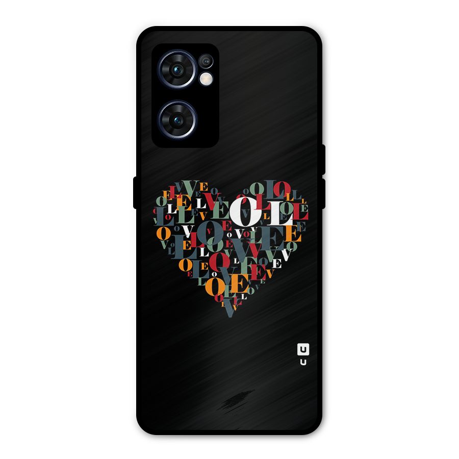 Love Abstract Heart Art Metal Back Case for Oppo Reno7 5G