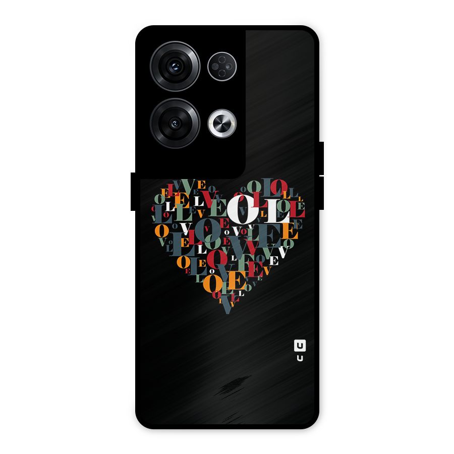 Love Abstract Heart Art Metal Back Case for Oppo Reno8 Pro 5G