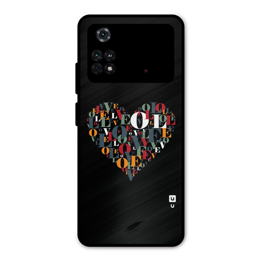 Love Abstract Heart Art Metal Back Case for Poco M4 Pro 4G