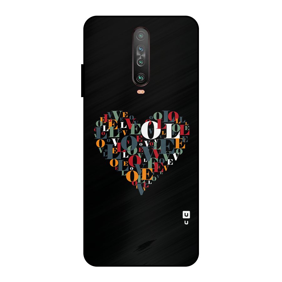 Love Abstract Heart Art Metal Back Case for Poco X2